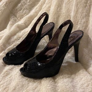Moda Spana Quincy Black Peep Toe Slingback